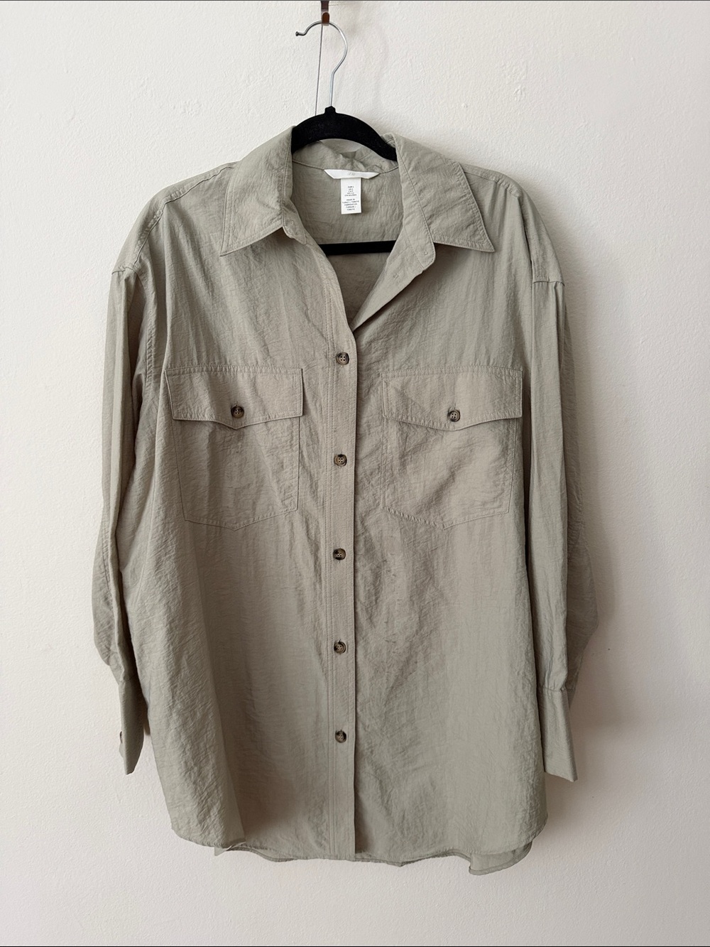 H&M Light Olive Button-Down Shirt